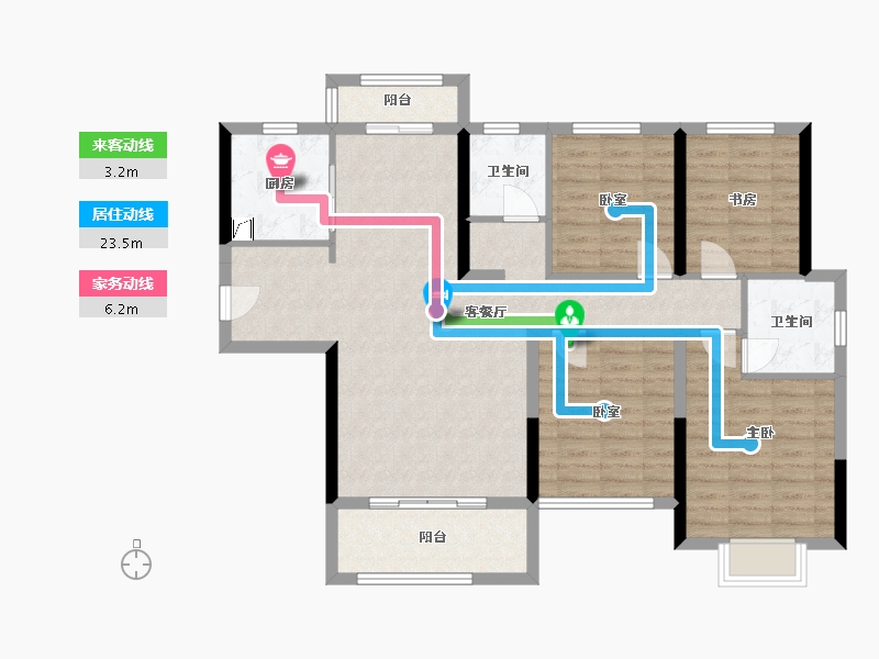 湖南省-长沙市-中建嘉和城凤凰台-106.44-户型库-动静线