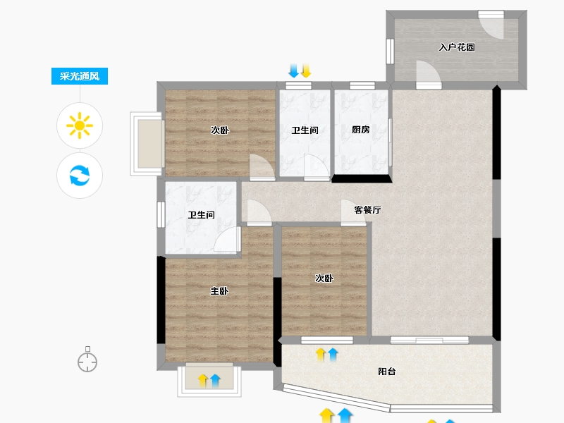 广东省-惠州市-蓝湾半岛-80.00-户型库-采光通风