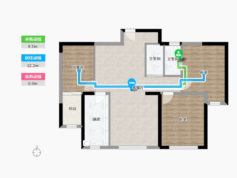 山西省-阳泉市-泉民华府-84.56-户型库-动静线