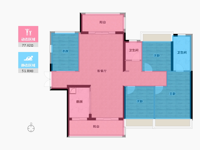 广东省-汕头市-中海地产悦江府北区东区-116.62-户型库-动静分区