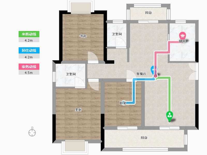 湖南省-株洲市-亿都茉莉公馆-97.00-户型库-动静线