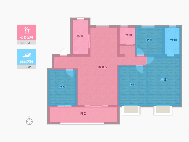 山东省-青岛市-玉兰璟园-110.97-户型库-动静分区