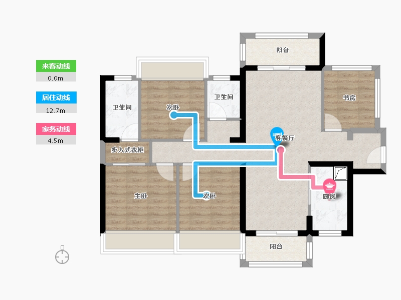 广东省-汕头市-中海地产悦江府北区东区-89.87-户型库-动静线