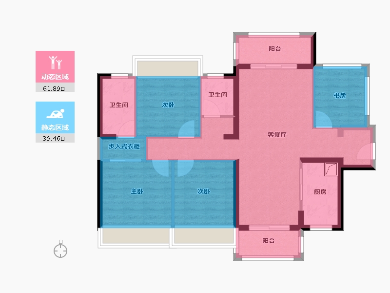 广东省-汕头市-中海地产悦江府北区东区-89.87-户型库-动静分区