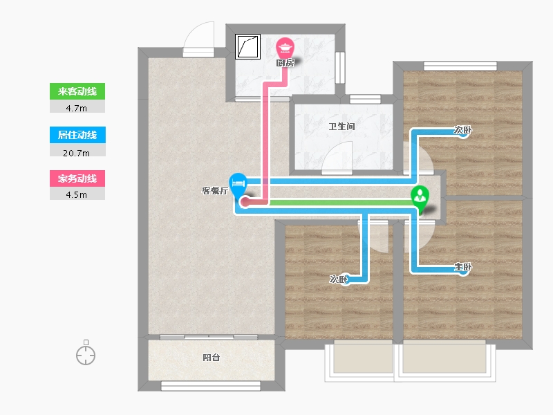 山西省-大同市-学府华庭-70.00-户型库-动静线