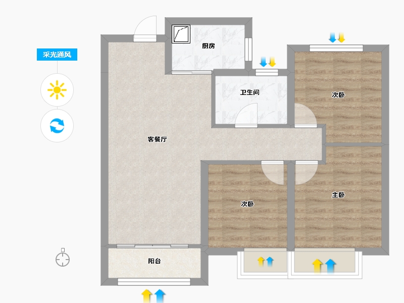 山西省-大同市-学府华庭-70.00-户型库-采光通风