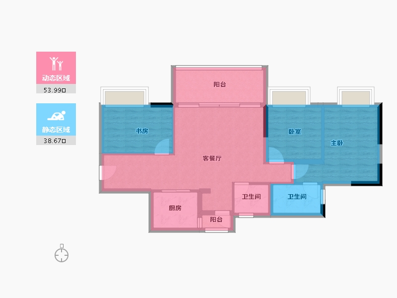 重庆-重庆市-三一云城-83.08-户型库-动静分区