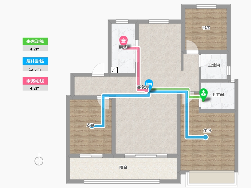 山东省-青岛市-玉兰璟园-94.00-户型库-动静线