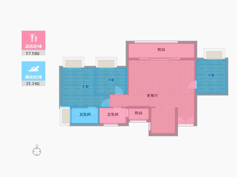 重庆-重庆市-御璟悦来四期-82.90-户型库-动静分区