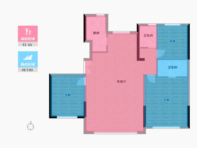 黑龙江省-哈尔滨市-大正澜庭-101.79-户型库-动静分区