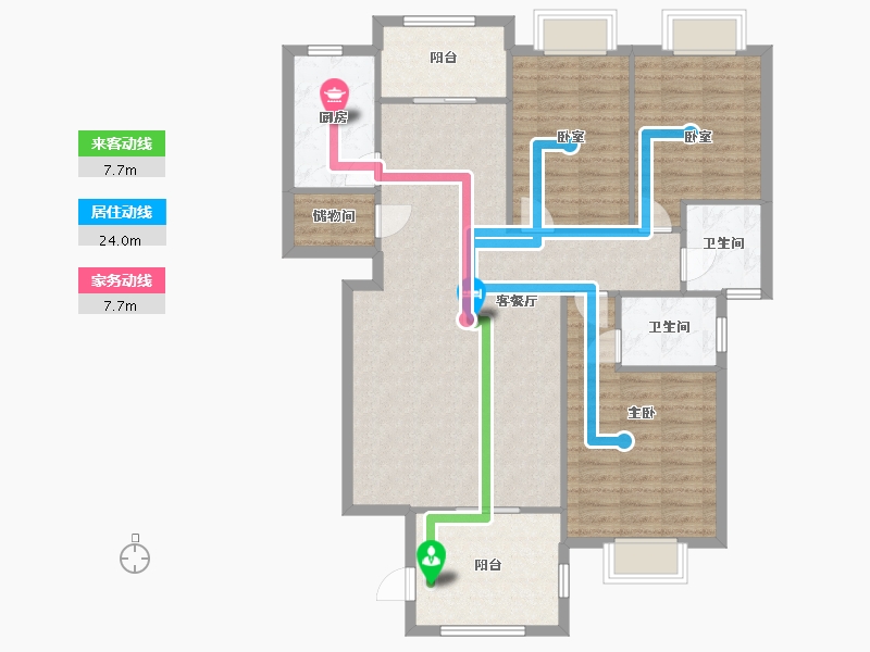 广东省-惠州市-汇川·滨江花园-110.00-户型库-动静线