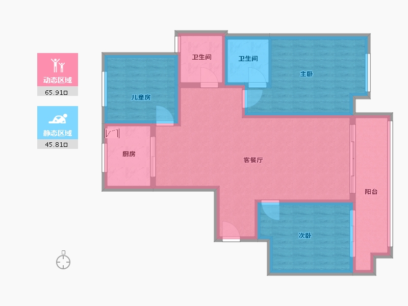 山东省-潍坊市-观海花园-100.00-户型库-动静分区