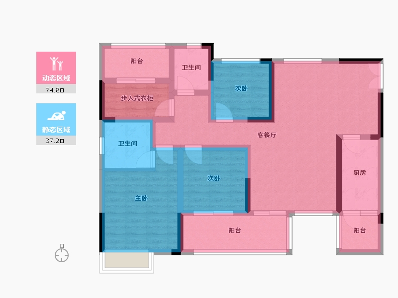 重庆-重庆市-中建瑜和城-103.00-户型库-动静分区