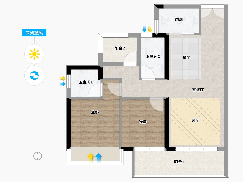 广东省-惠州市-天益府-68.25-户型库-采光通风