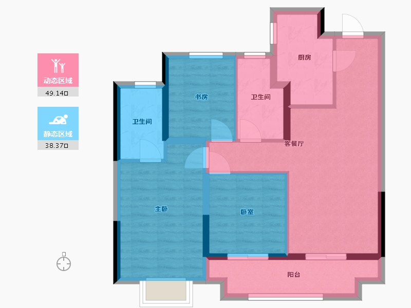 浙江省-绍兴市-文德上院-82.40-户型库-动静分区