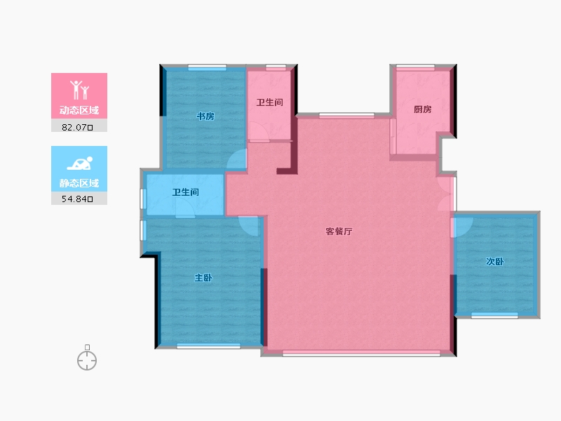 黑龙江省-哈尔滨市-大正澜庭-125.43-户型库-动静分区