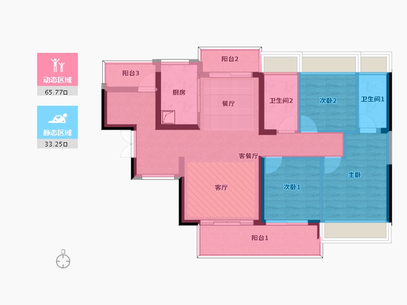 广东省-惠州市-天益府-88.60-户型库-动静分区