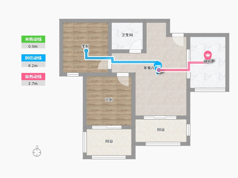 陕西省-西安市-高科绿水东城-六区-66.22-户型库-动静线