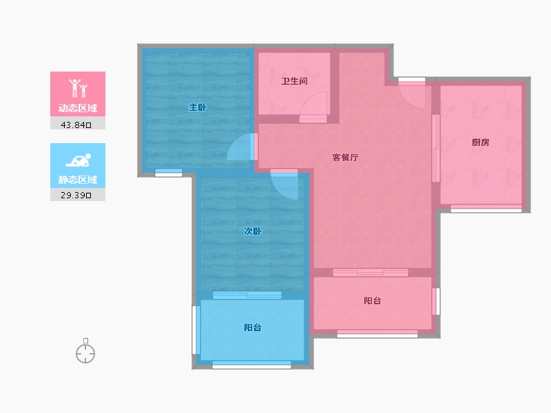 陕西省-西安市-高科绿水东城-六区-66.22-户型库-动静分区