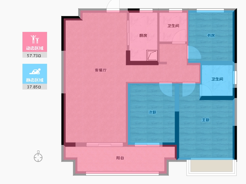 江苏省-徐州市-秀水华庭-92.87-户型库-动静分区