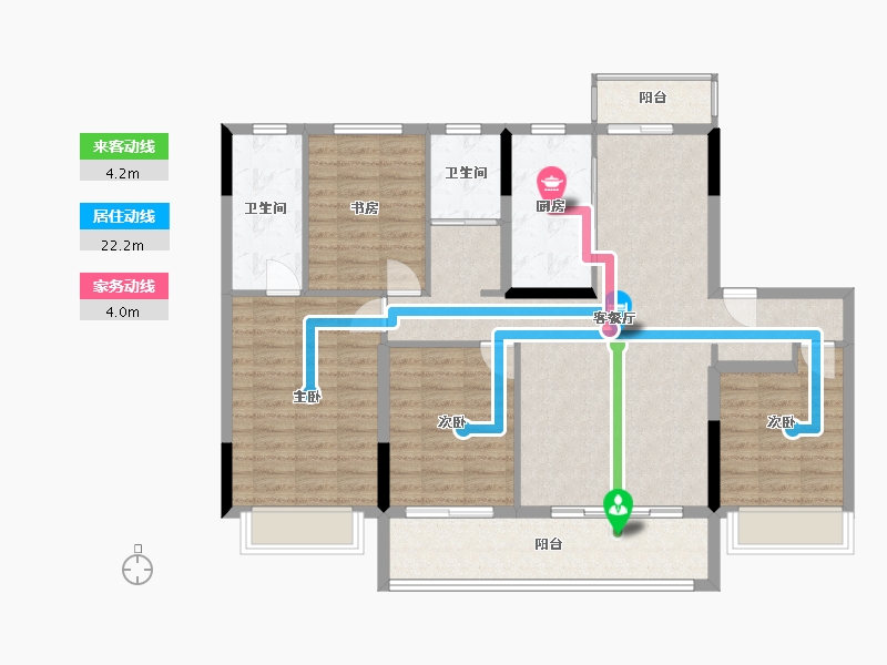 浙江省-嘉兴市-上湖云庐-116.00-户型库-动静线