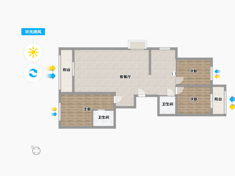 山西省-太原市-北张住宅小区-北区-120.00-户型库-采光通风