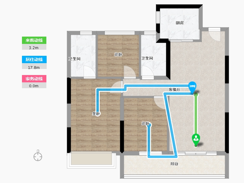 浙江省-嘉兴市-静安府邸-82.40-户型库-动静线