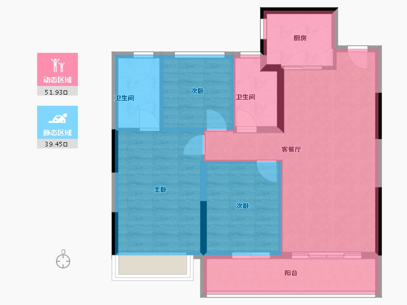 浙江省-嘉兴市-静安府邸-82.40-户型库-动静分区