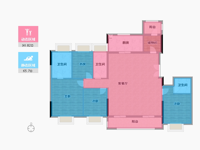 湖南省-长沙市-远洋红星长沙天铂-142.09-户型库-动静分区