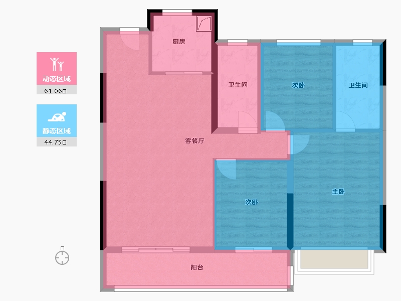 浙江省-嘉兴市-上湖云庐-95.20-户型库-动静分区