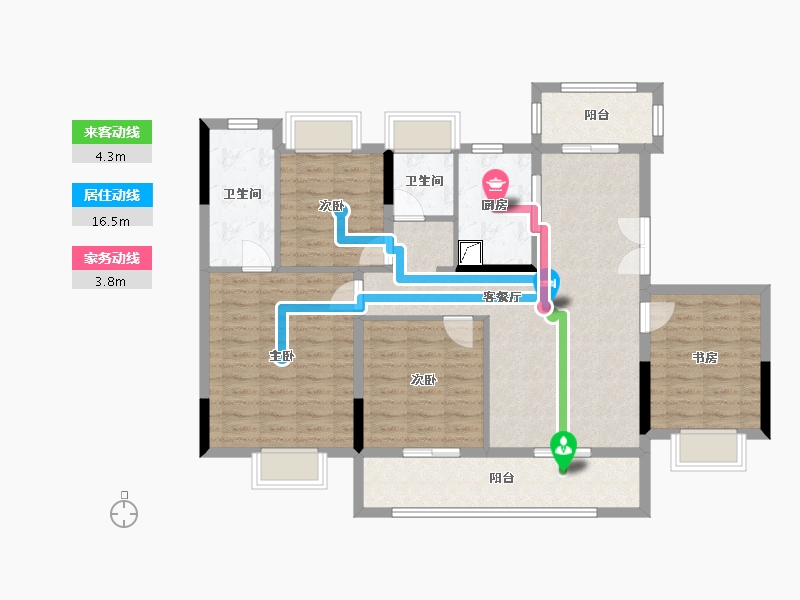 湖南省-长沙市-远洋红星长沙天铂-108.37-户型库-动静线