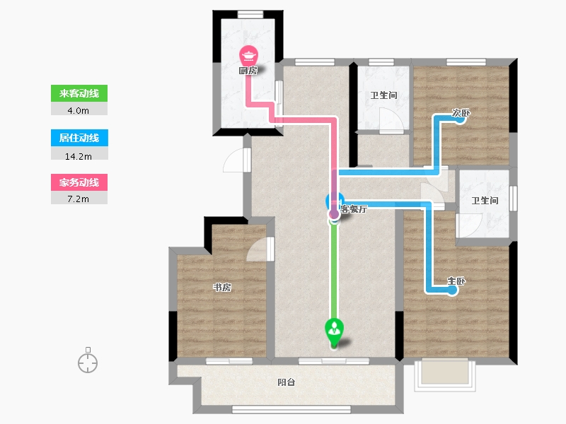 山东省-菏泽市-中达逸景广场-95.00-户型库-动静线