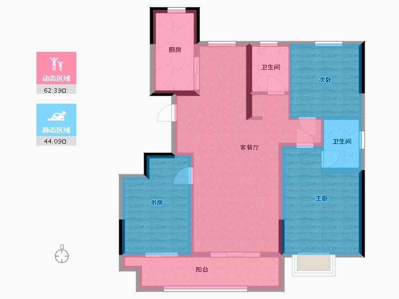 山东省-菏泽市-中达逸景广场-95.00-户型库-动静分区