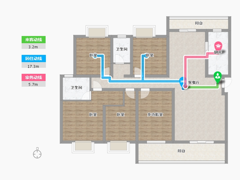 云南省-曲靖市-罗平金花玉湖文旅小镇-136.00-户型库-动静线