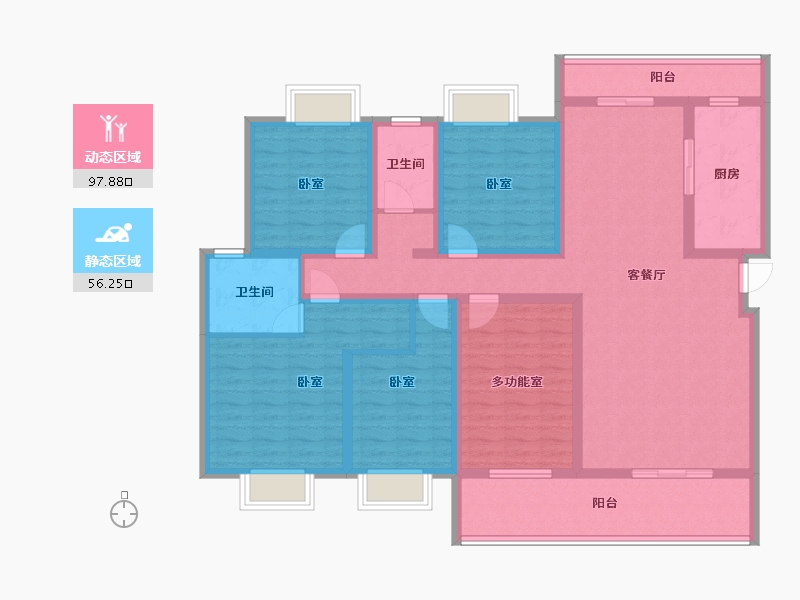 云南省-曲靖市-罗平金花玉湖文旅小镇-136.00-户型库-动静分区