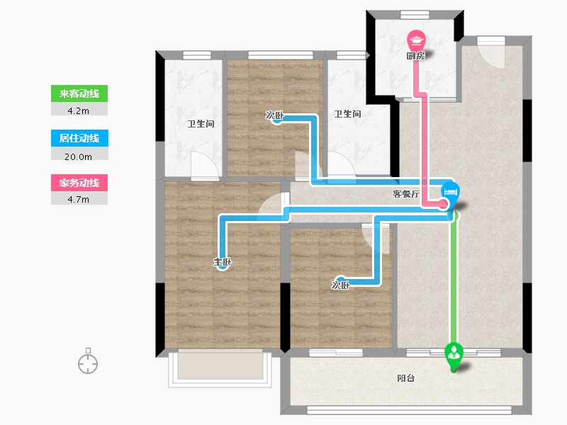 浙江省-嘉兴市-上湖云庐-87.21-户型库-动静线