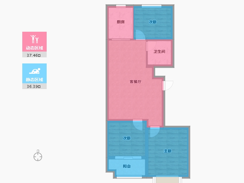 山东省-潍坊市-恒信宝通御园-72.55-户型库-动静分区