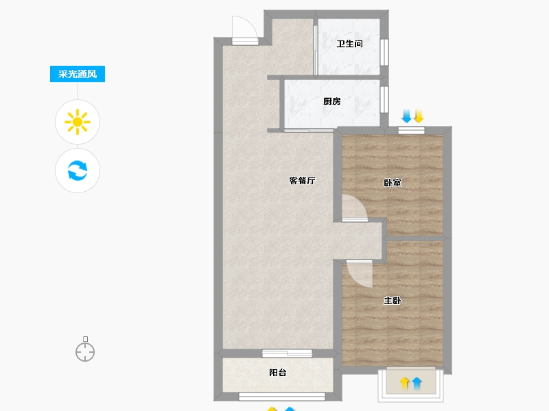 河北省-承德市-旭阳北国森林-75.00-户型库-采光通风