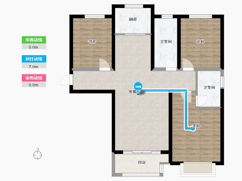 河南省-郑州市-锦艺金水湾-西区-95.00-户型库-动静线