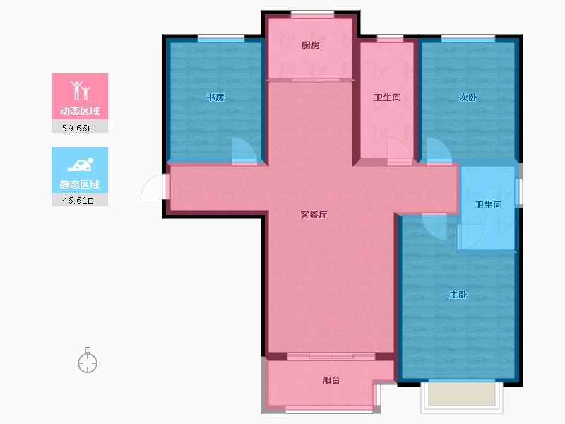 河南省-郑州市-锦艺金水湾-西区-95.00-户型库-动静分区