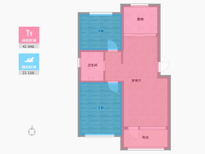 山东省-青岛市-鲁商·蓝岸国际-57.00-户型库-动静分区