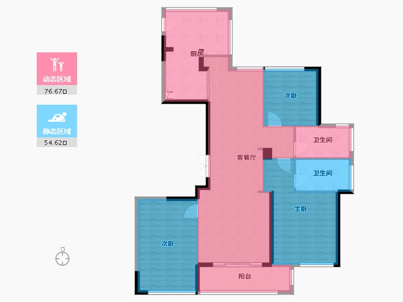 浙江省-杭州市-孔家埭和府-119.00-户型库-动静分区