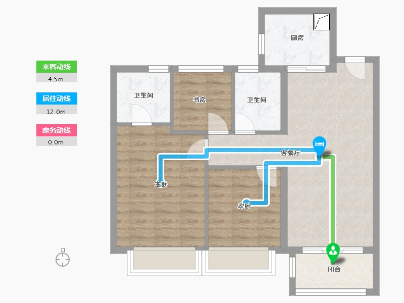 浙江省-嘉兴市-大众馨苑-71.19-户型库-动静线