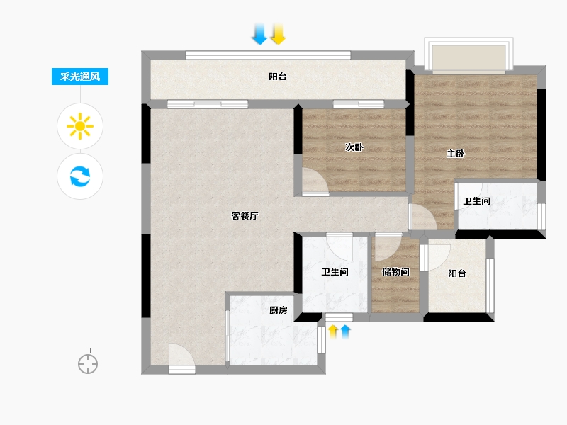 广东省-广州市-中建玖玥湾-81.98-户型库-采光通风