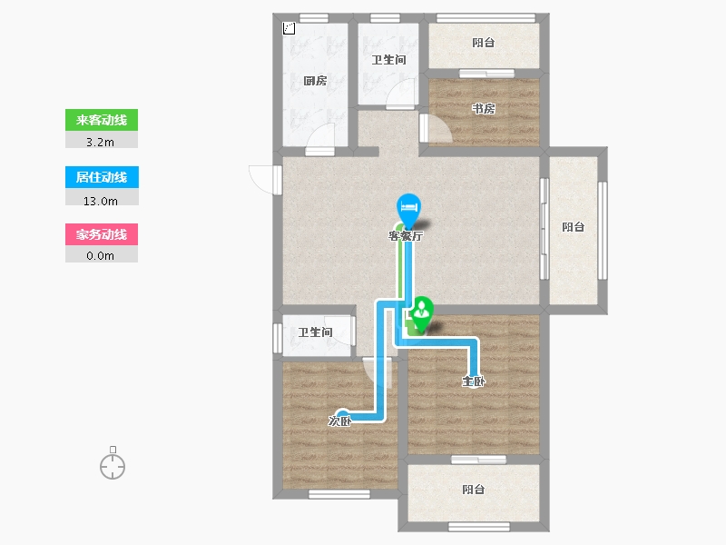 山东省-青岛市-青岛印象湾-88.81-户型库-动静线