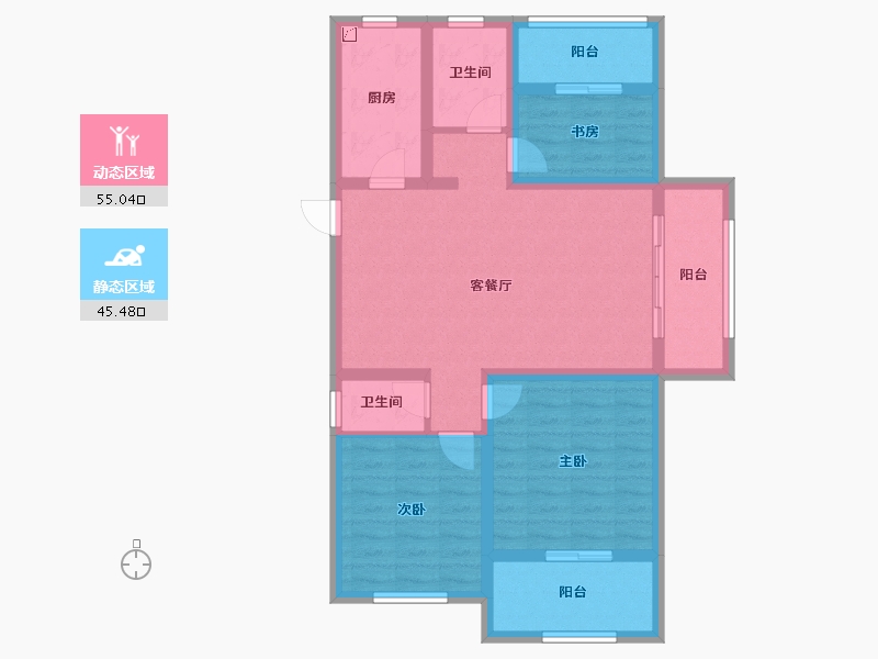 山东省-青岛市-青岛印象湾-88.81-户型库-动静分区