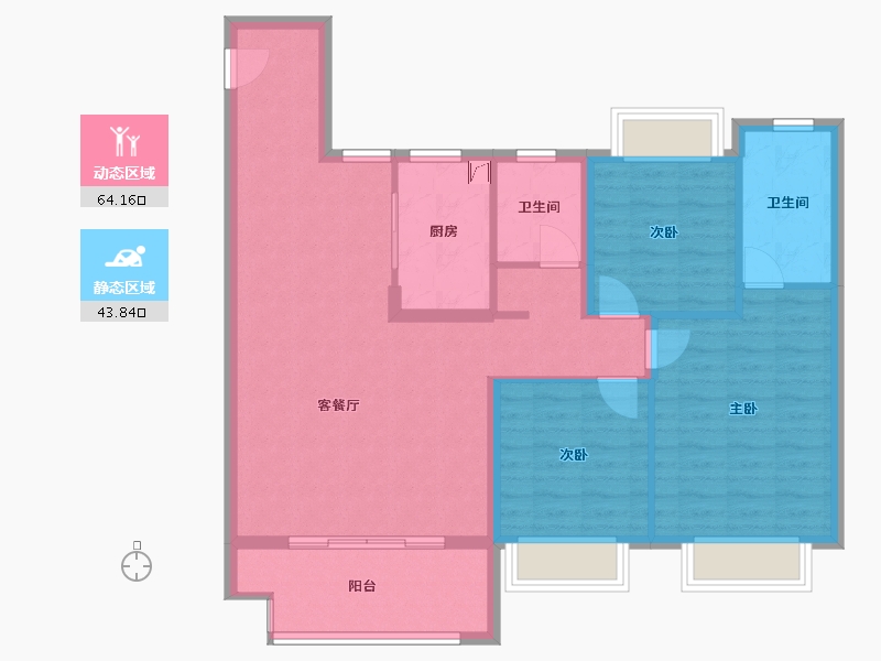 江苏省-常州市-公园道雅苑-97.00-户型库-动静分区