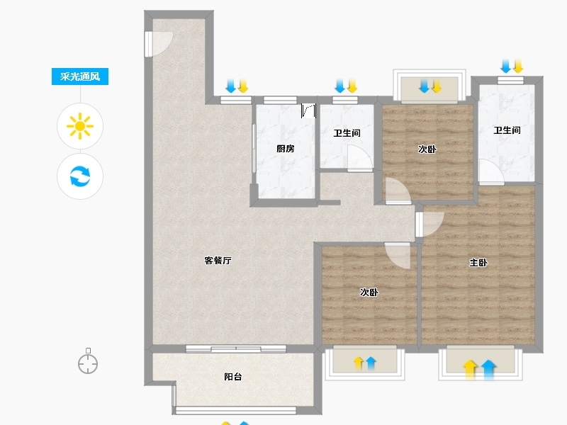 江苏省-常州市-公园道雅苑-97.00-户型库-采光通风