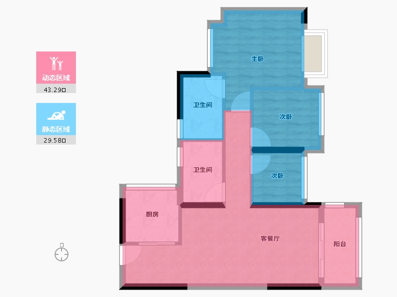 广东省-广州市-招商湾区1872-64.60-户型库-动静分区