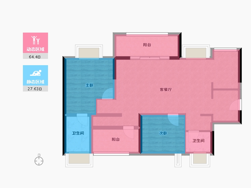 广东省-广州市-中建玖玥湾-81.64-户型库-动静分区